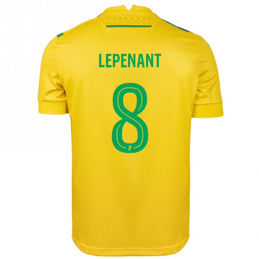 Hombre Fútbol Camiseta Johann Lepenant #8 Amarillo Verde 1ª Equipación 2024/25 Perú