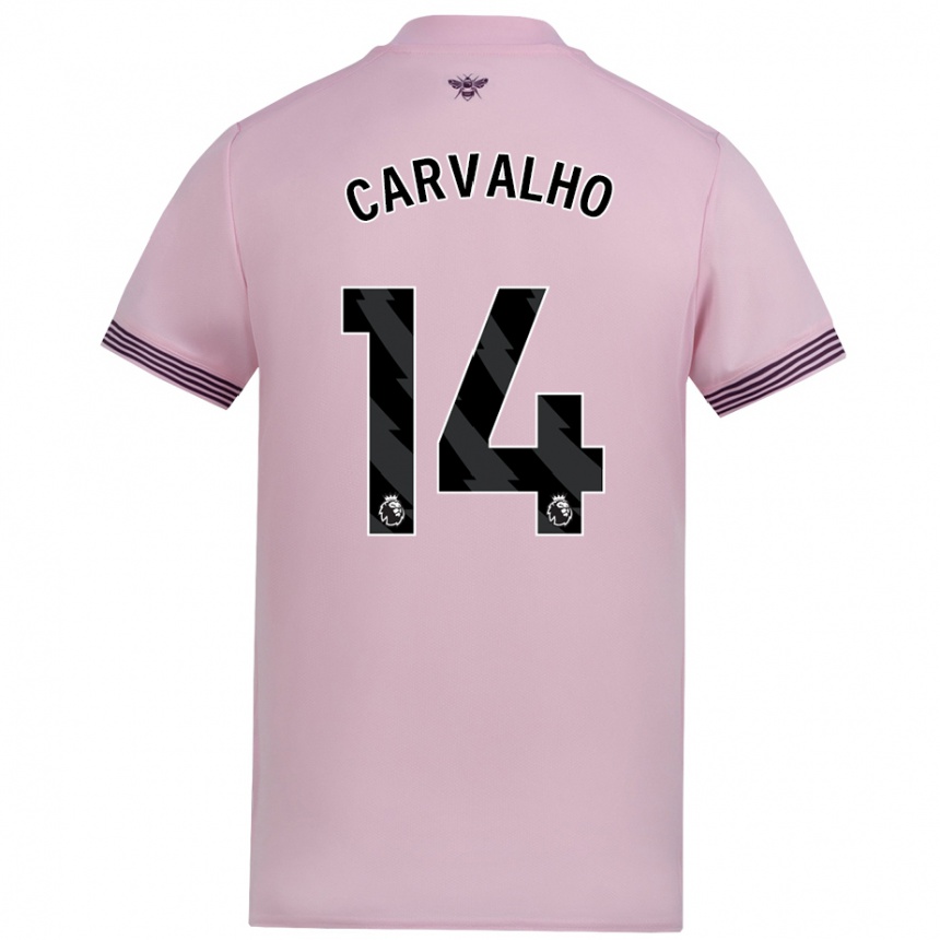 Hombre Fútbol Camiseta Fabio Carvalho #14 Rosa 2ª Equipación 2024/25 Perú