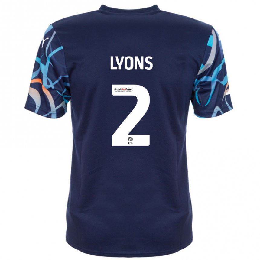 Hombre Fútbol Camiseta Andy Lyons #2 Azul Marino 2ª Equipación 2024/25 Perú