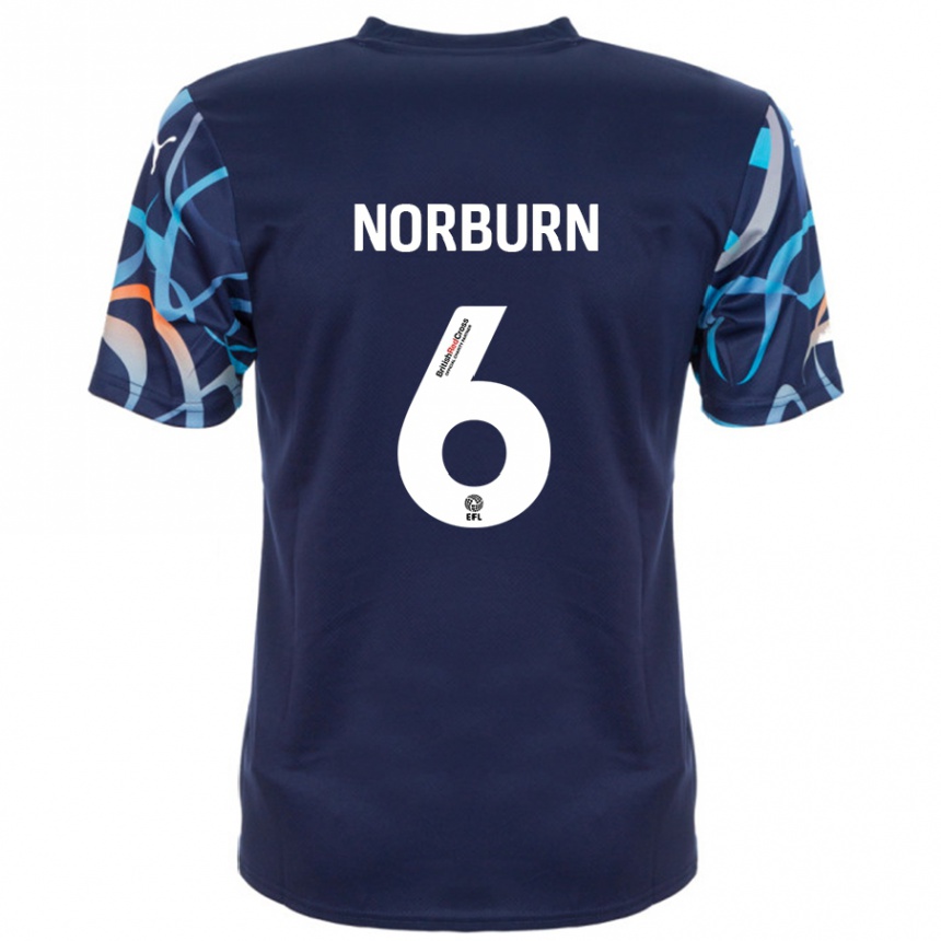 Hombre Fútbol Camiseta Oliver Norburn #6 Azul Marino 2ª Equipación 2024/25 Perú