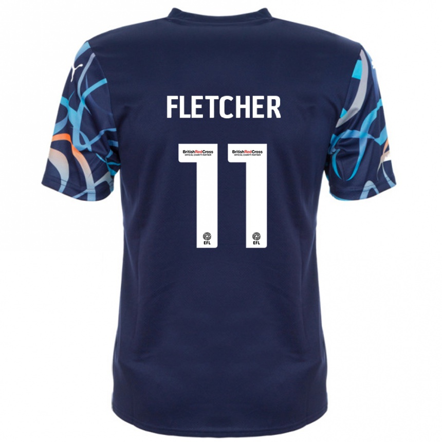 Hombre Fútbol Camiseta Ashley Fletcher #11 Azul Marino 2ª Equipación 2024/25 Perú