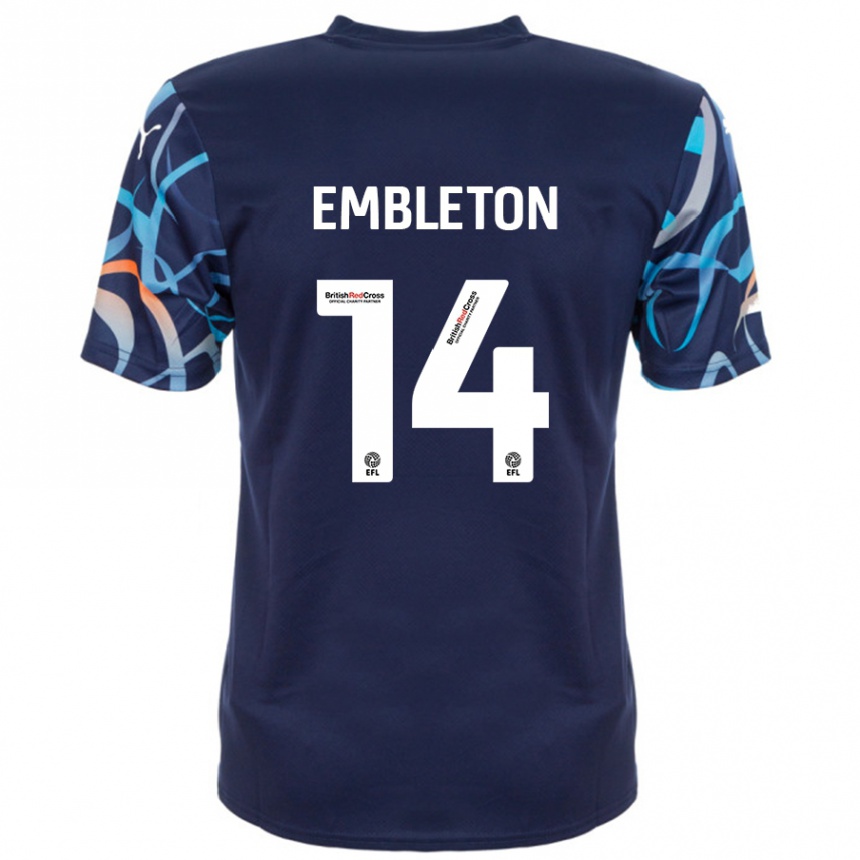 Hombre Fútbol Camiseta Elliot Embleton #14 Azul Marino 2ª Equipación 2024/25 Perú