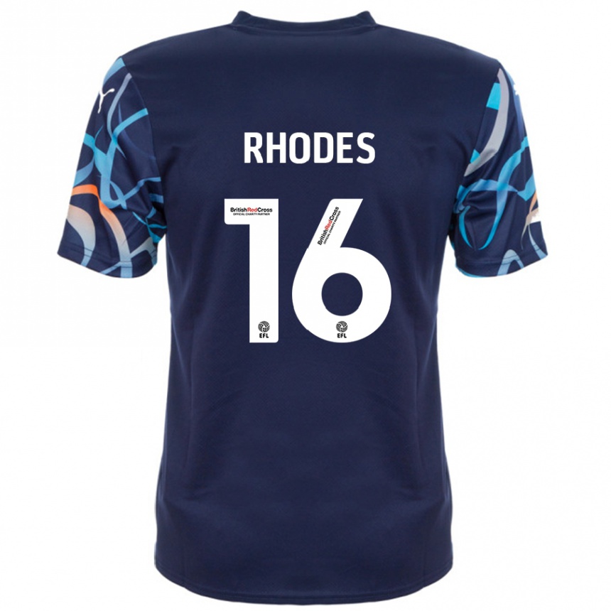 Hombre Fútbol Camiseta Jordan Rhodes #16 Azul Marino 2ª Equipación 2024/25 Perú