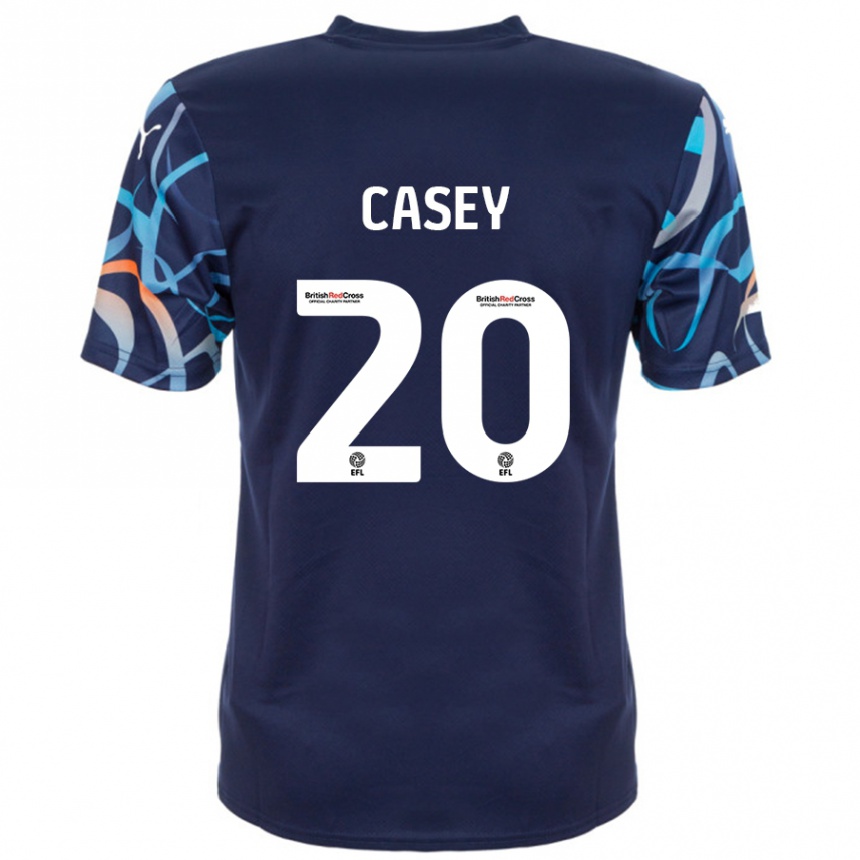 Hombre Fútbol Camiseta Oliver Casey #20 Azul Marino 2ª Equipación 2024/25 Perú