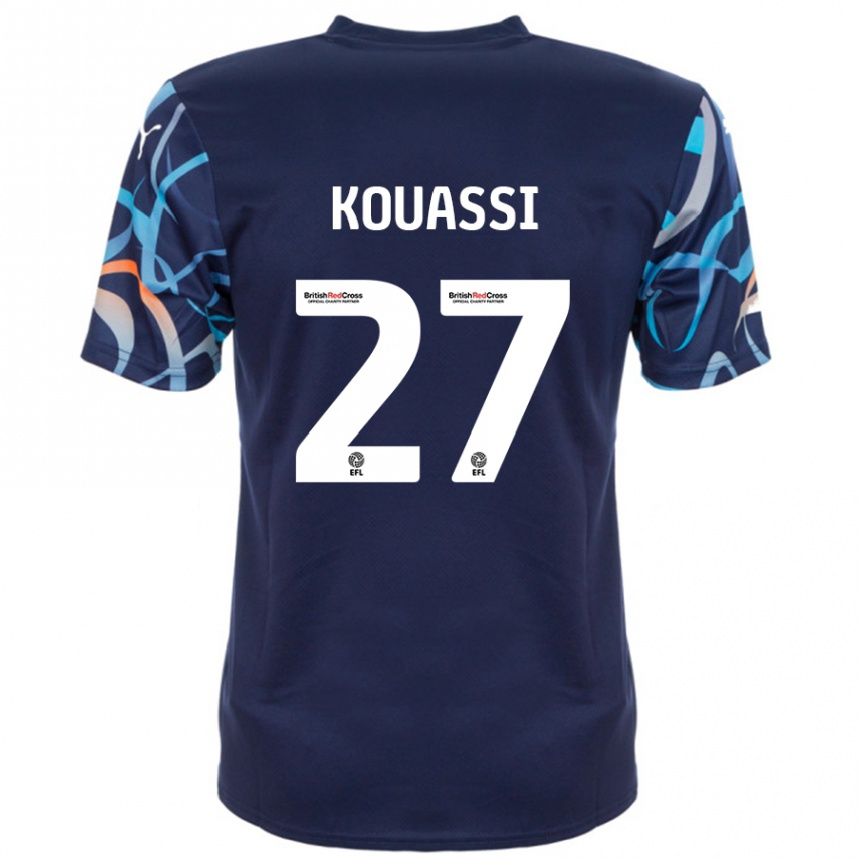 Hombre Fútbol Camiseta Kylian Kouassi #27 Azul Marino 2ª Equipación 2024/25 Perú