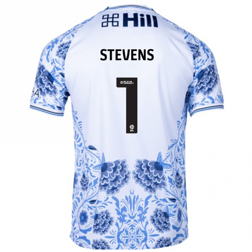 Hombre Fútbol Camiseta Jack Stevens #1 Blanco Azul 2ª Equipación 2024/25 Perú