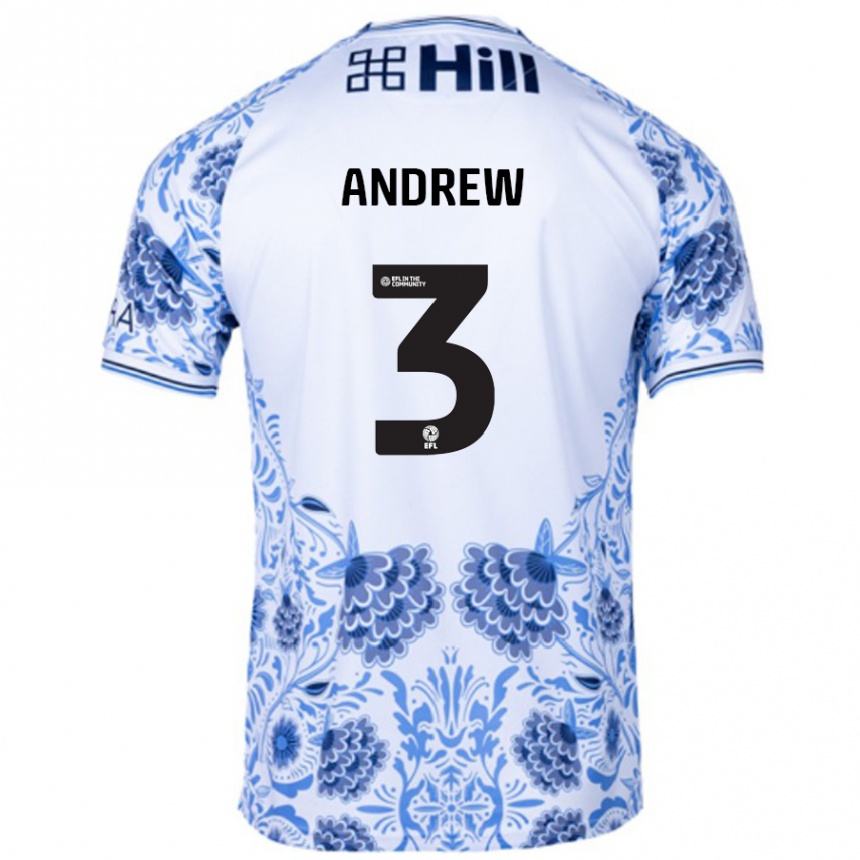 Hombre Fútbol Camiseta Danny Andrew #3 Blanco Azul 2ª Equipación 2024/25 Perú