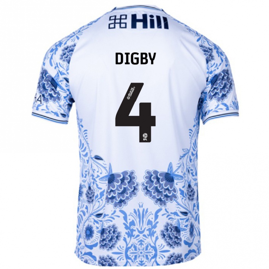 Hombre Fútbol Camiseta Paul Digby #4 Blanco Azul 2ª Equipación 2024/25 Perú