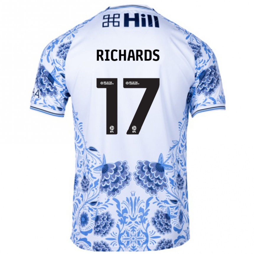 Hombre Fútbol Camiseta Taylor Richards #17 Blanco Azul 2ª Equipación 2024/25 Perú