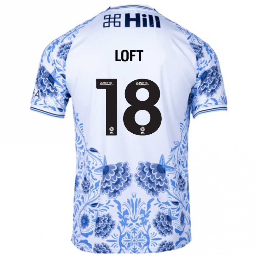 Hombre Fútbol Camiseta Ryan Loft #18 Blanco Azul 2ª Equipación 2024/25 Perú