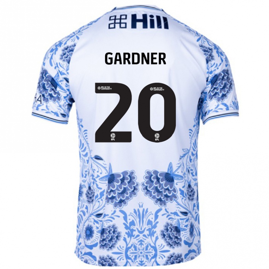 Hombre Fútbol Camiseta Gary Gardner #20 Blanco Azul 2ª Equipación 2024/25 Perú