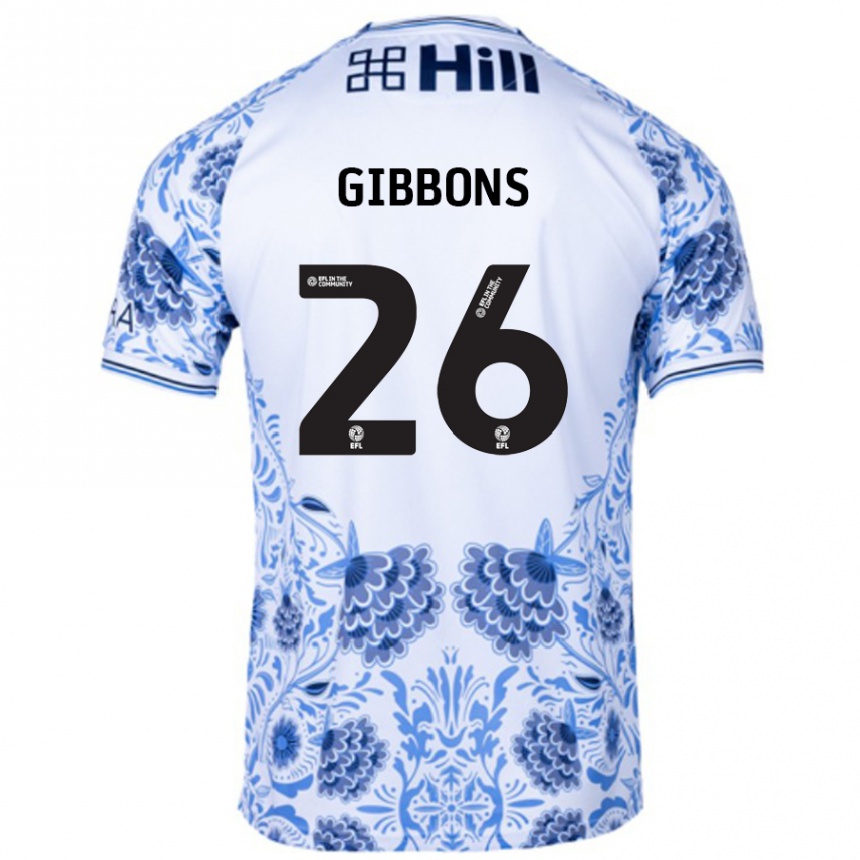 Hombre Fútbol Camiseta James Gibbons #26 Blanco Azul 2ª Equipación 2024/25 Perú