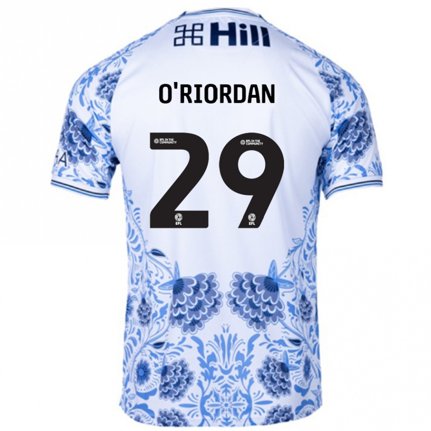 Hombre Fútbol Camiseta Connor O'riordan #29 Blanco Azul 2ª Equipación 2024/25 Perú