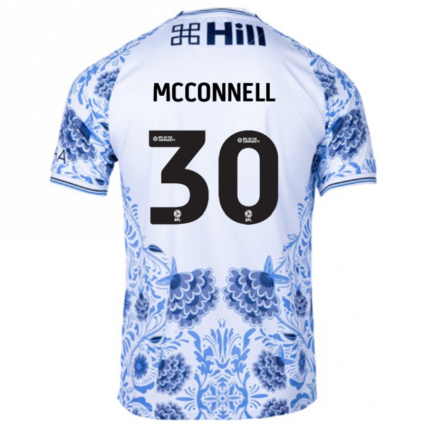 Hombre Fútbol Camiseta Glenn Mcconnell #30 Blanco Azul 2ª Equipación 2024/25 Perú