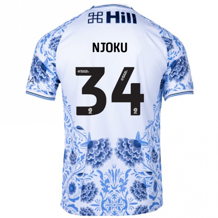 Hombre Fútbol Camiseta Brandon Njoku #34 Blanco Azul 2ª Equipación 2024/25 Perú