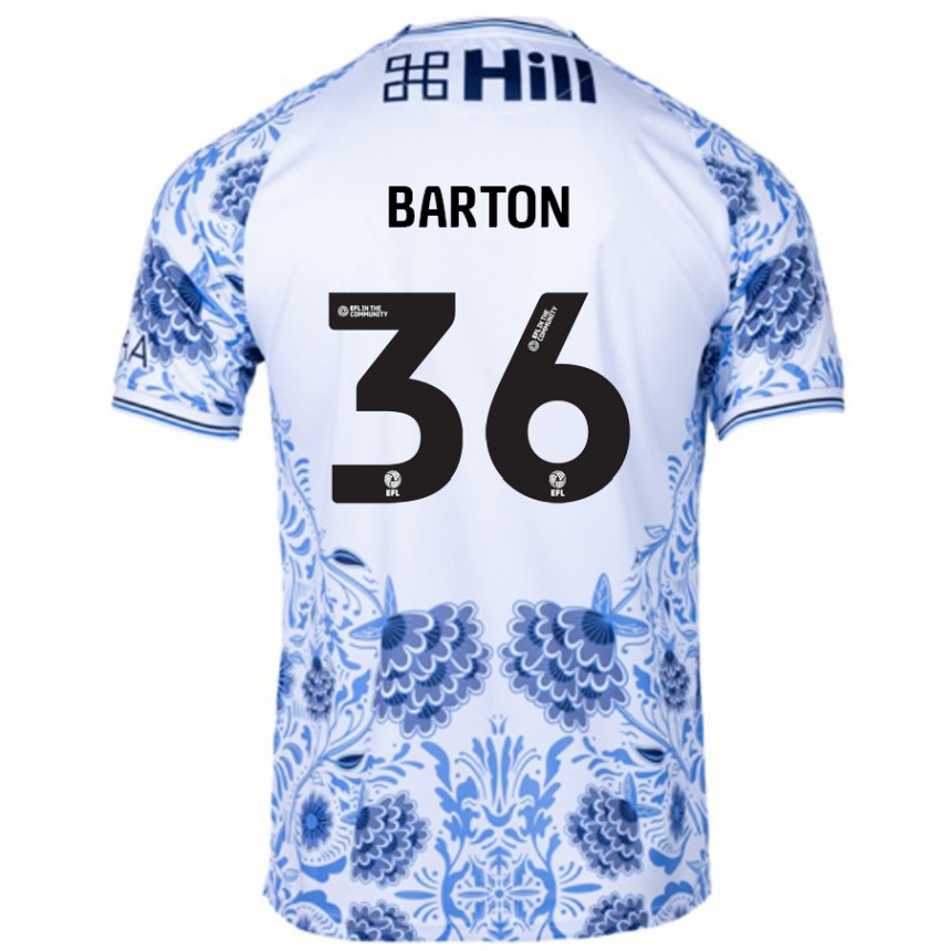 Hombre Fútbol Camiseta Dan Barton #36 Blanco Azul 2ª Equipación 2024/25 Perú