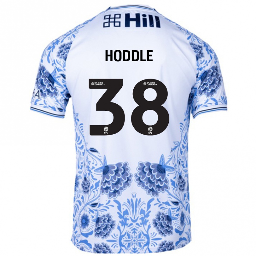 Hombre Fútbol Camiseta George Hoddle #38 Blanco Azul 2ª Equipación 2024/25 Perú