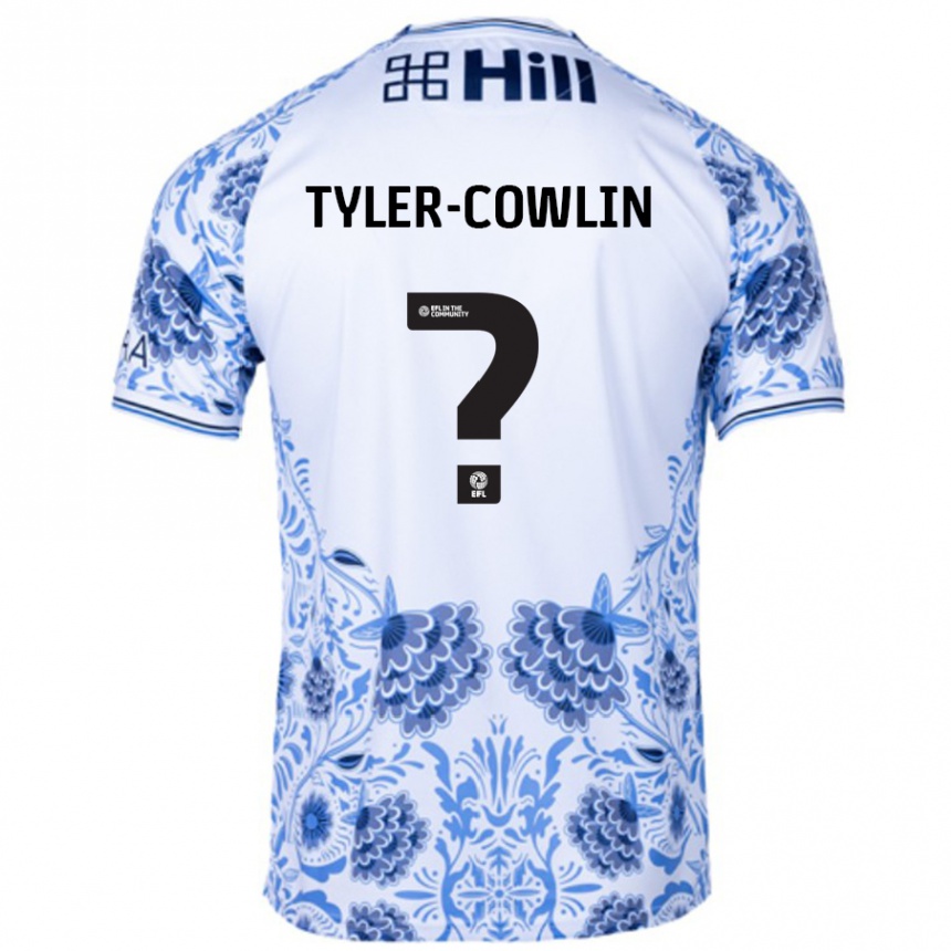 Hombre Fútbol Camiseta Danny Tyler-Cowlin #0 Blanco Azul 2ª Equipación 2024/25 Perú