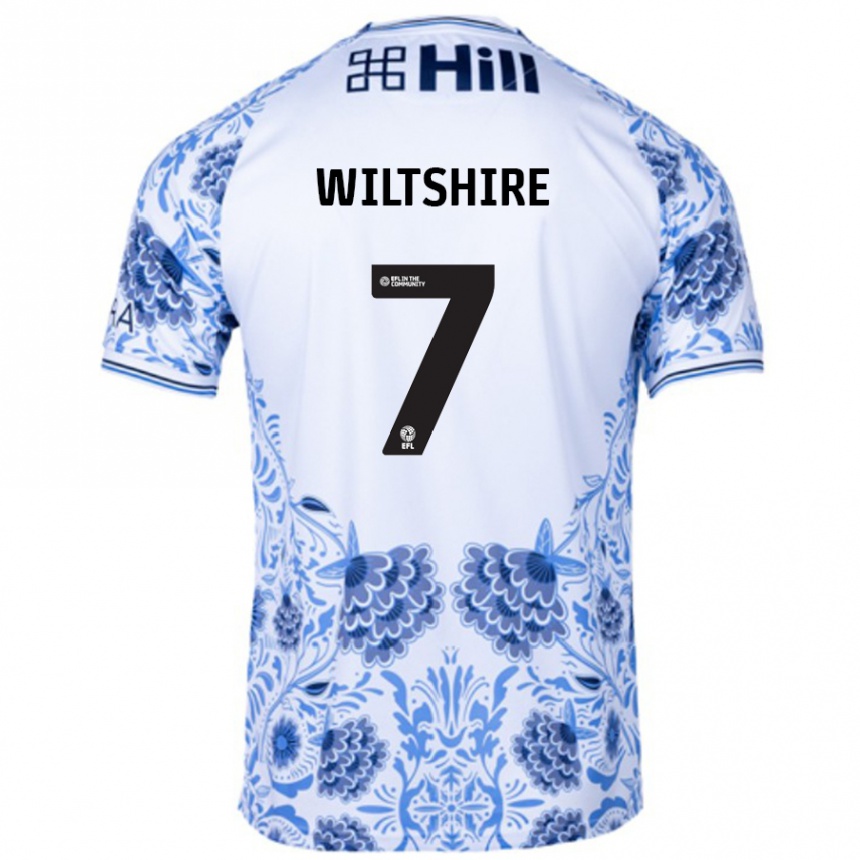 Hombre Fútbol Camiseta Sarah Wiltshire #7 Blanco Azul 2ª Equipación 2024/25 Perú