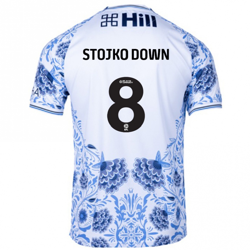 Hombre Fútbol Camiseta Alysha Stojko-Down #8 Blanco Azul 2ª Equipación 2024/25 Perú