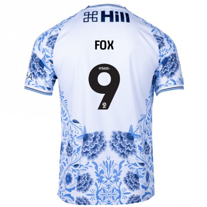 Hombre Fútbol Camiseta Ruth Fox #9 Blanco Azul 2ª Equipación 2024/25 Perú