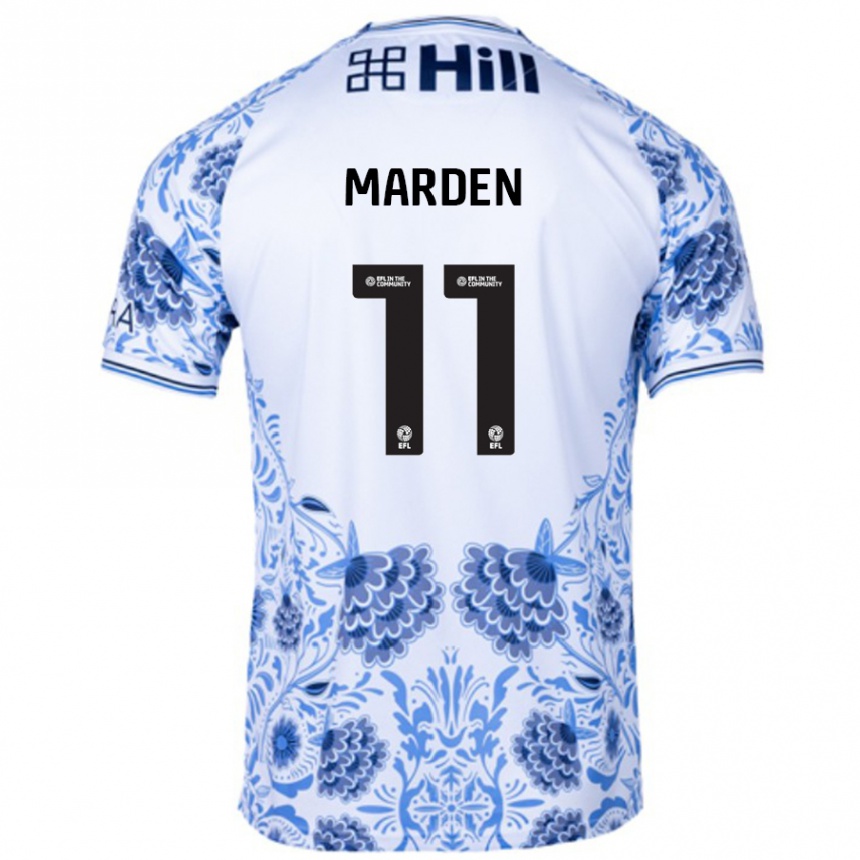 Hombre Fútbol Camiseta Ella Marden #11 Blanco Azul 2ª Equipación 2024/25 Perú