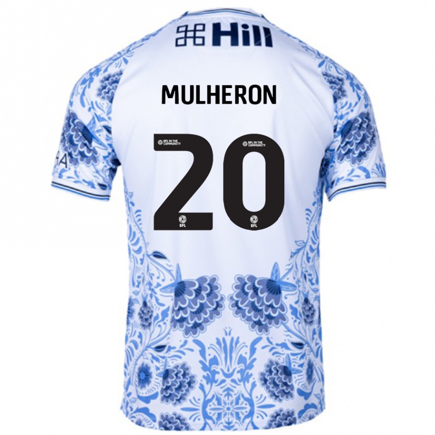 Hombre Fútbol Camiseta Bronwyn Mulheron #20 Blanco Azul 2ª Equipación 2024/25 Perú