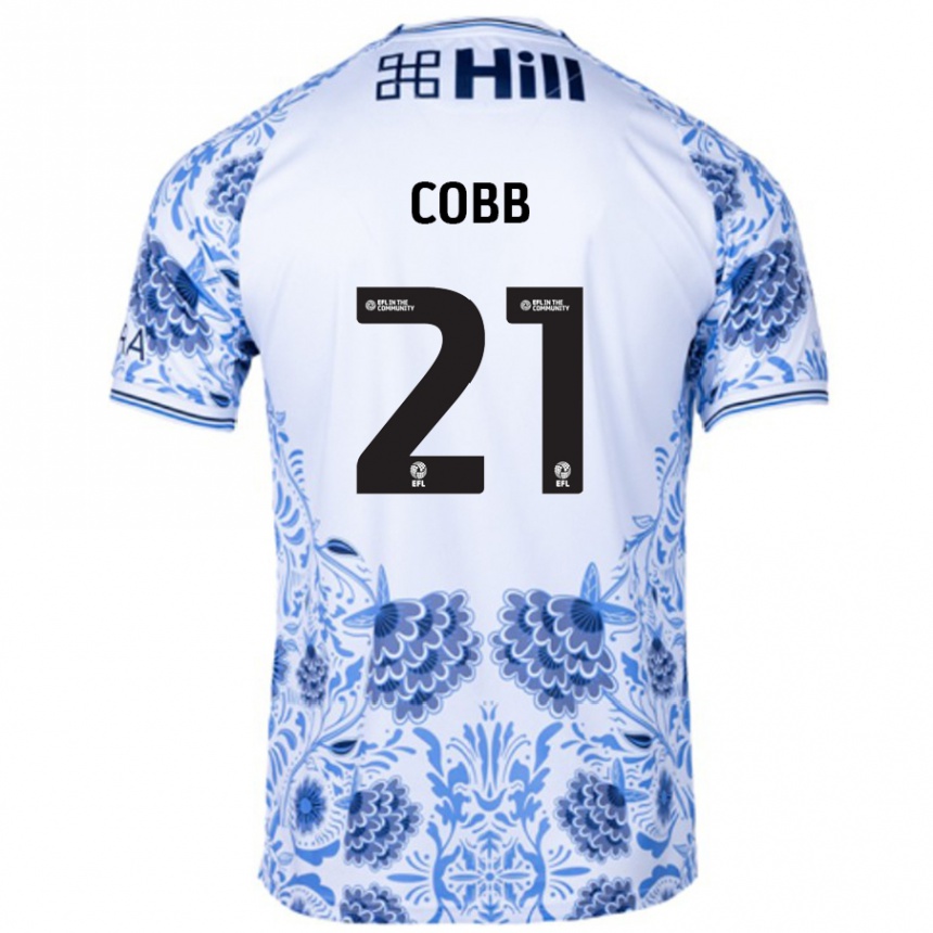 Hombre Fútbol Camiseta Serena Cobb #21 Blanco Azul 2ª Equipación 2024/25 Perú