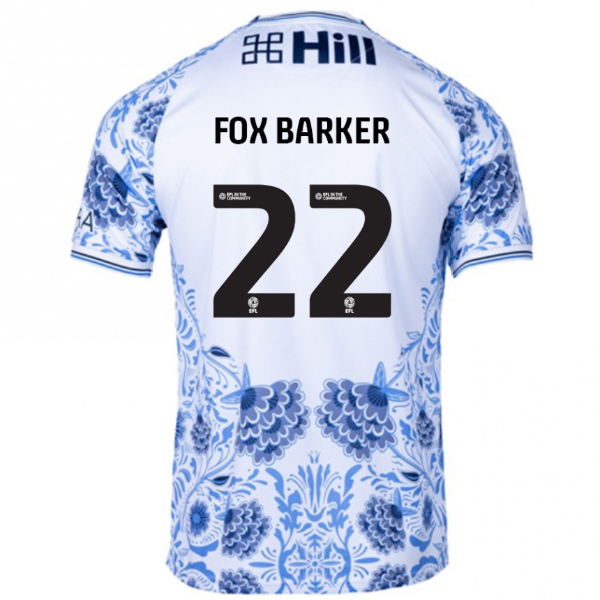 Hombre Fútbol Camiseta Mistie Fox-Barker #22 Blanco Azul 2ª Equipación 2024/25 Perú