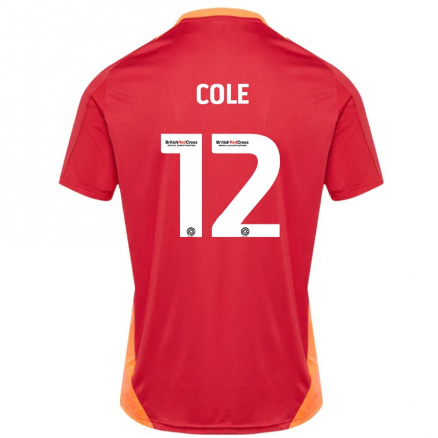 Hombre Fútbol Camiseta Reece Cole #12 Azul Blanquecino 2ª Equipación 2024/25 Perú