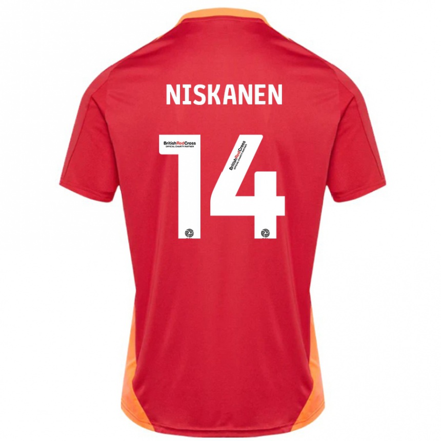 Hombre Fútbol Camiseta Ilmari Niskanen #14 Azul Blanquecino 2ª Equipación 2024/25 Perú