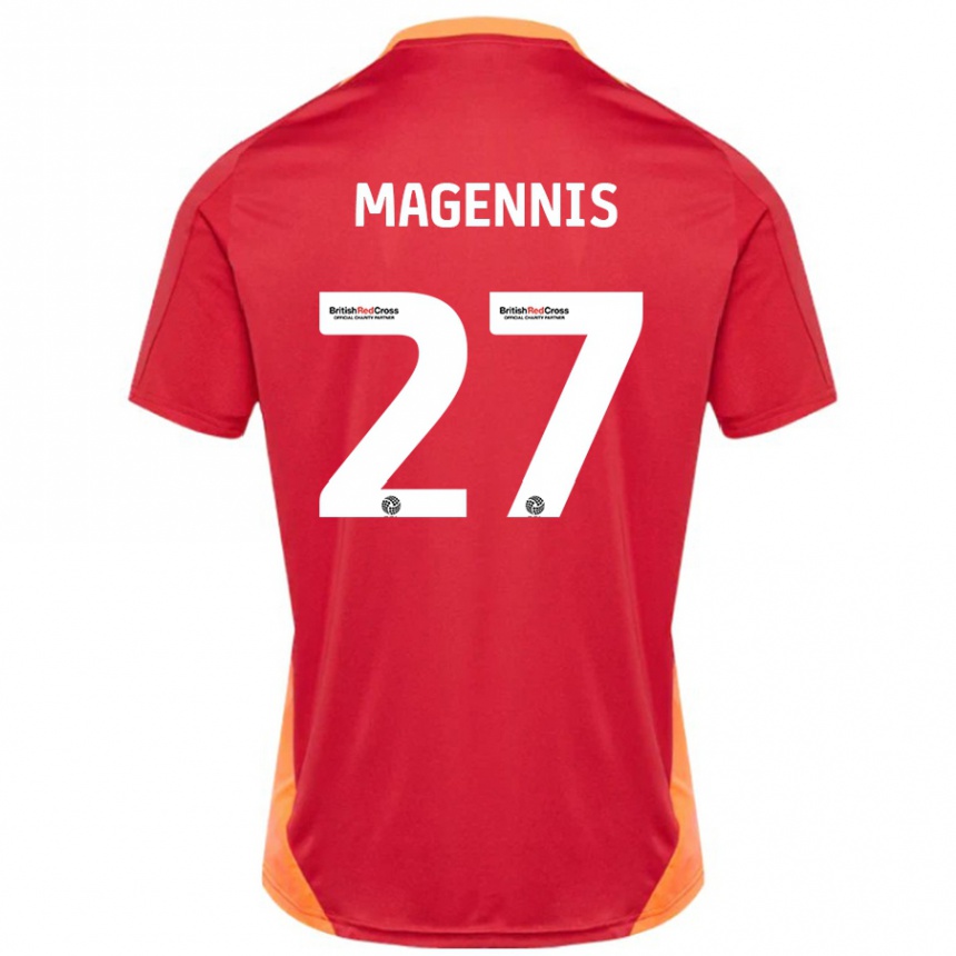 Hombre Fútbol Camiseta Josh Magennis #27 Azul Blanquecino 2ª Equipación 2024/25 Perú