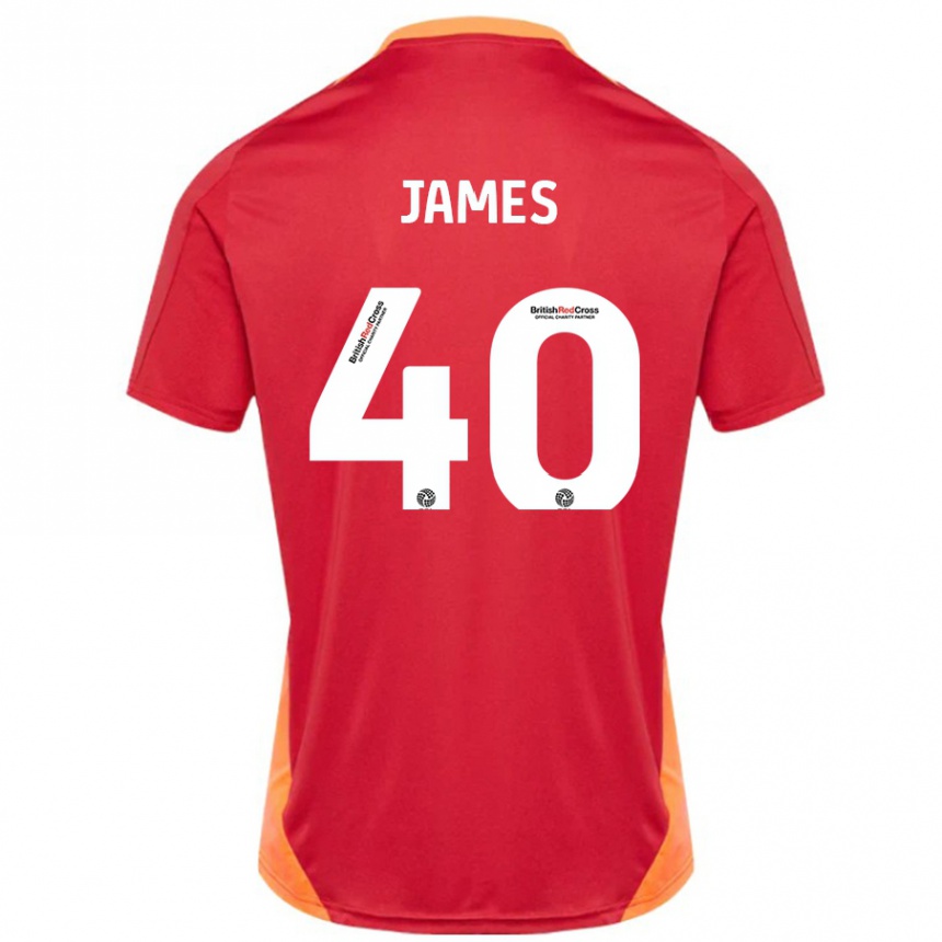 Hombre Fútbol Camiseta Ed James #40 Azul Blanquecino 2ª Equipación 2024/25 Perú