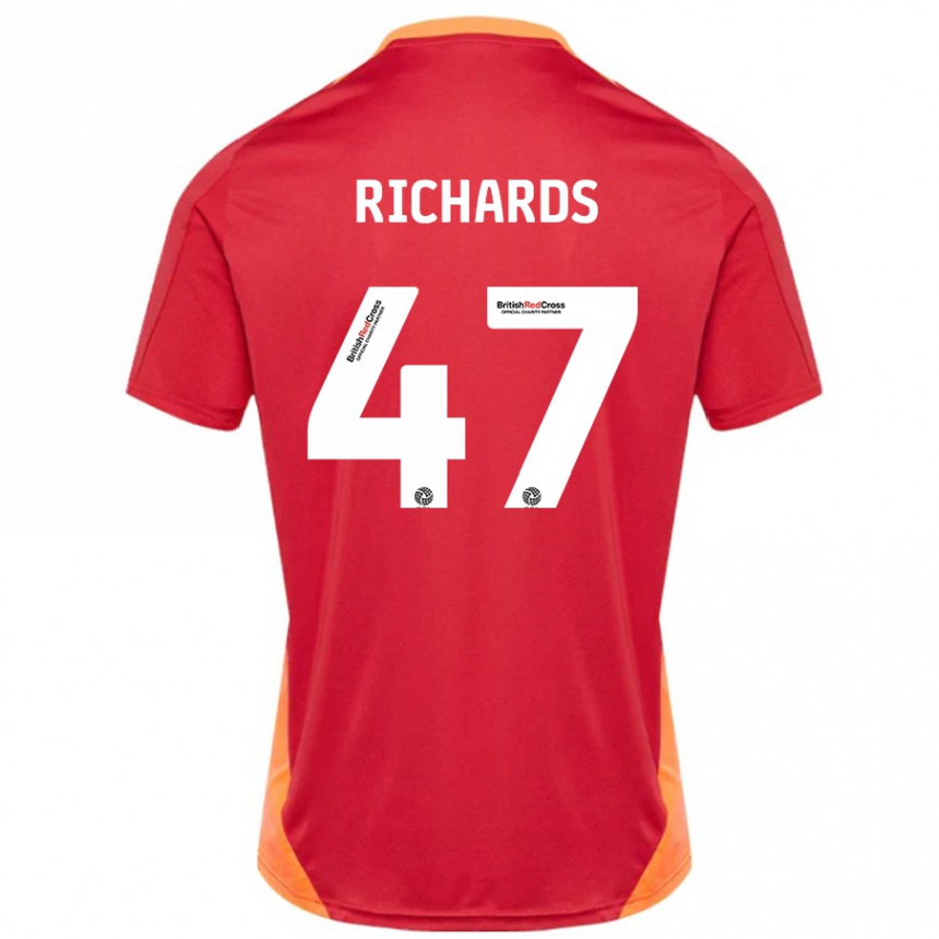 Hombre Fútbol Camiseta Jake Richards #47 Azul Blanquecino 2ª Equipación 2024/25 Perú