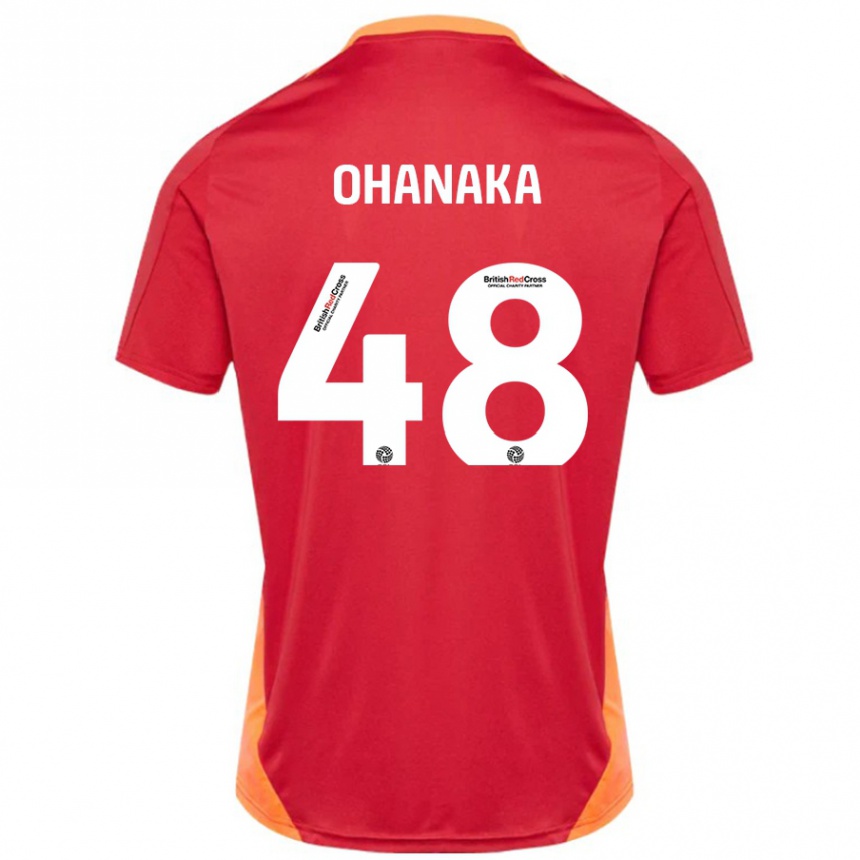 Hombre Fútbol Camiseta Santino Ohanaka #48 Azul Blanquecino 2ª Equipación 2024/25 Perú