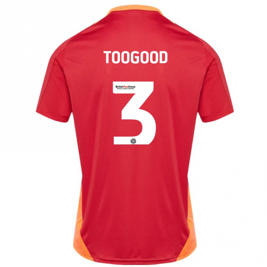 Hombre Fútbol Camiseta Emily Toogood #3 Azul Blanquecino 2ª Equipación 2024/25 Perú