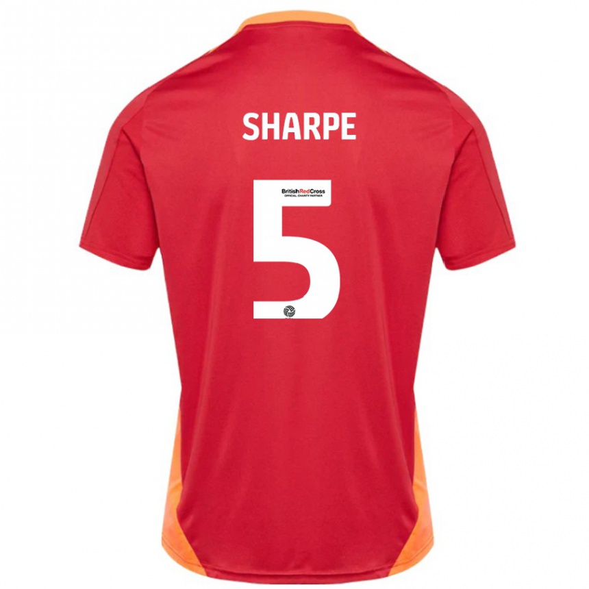 Hombre Fútbol Camiseta Manfy Sharpe #5 Azul Blanquecino 2ª Equipación 2024/25 Perú