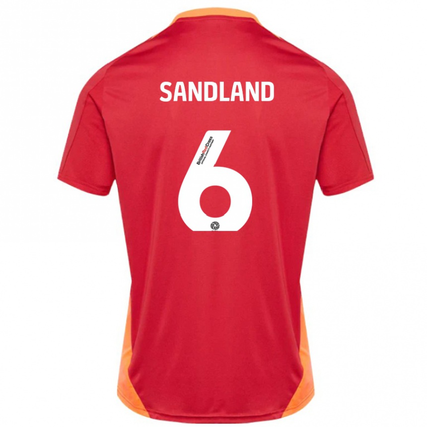 Hombre Fútbol Camiseta Jess Sandland #6 Azul Blanquecino 2ª Equipación 2024/25 Perú