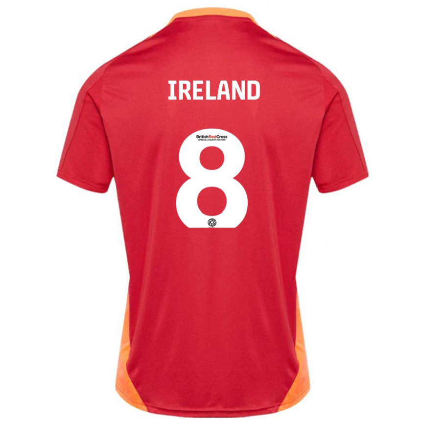 Hombre Fútbol Camiseta Beth Ireland #8 Azul Blanquecino 2ª Equipación 2024/25 Perú