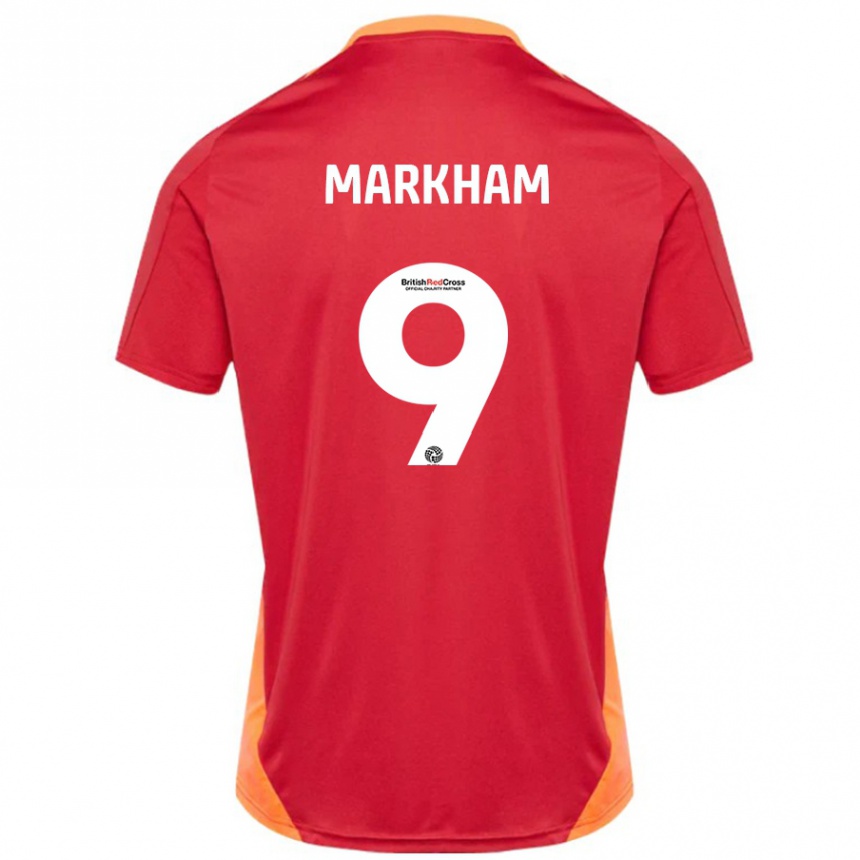 Hombre Fútbol Camiseta Jenna Markham #9 Azul Blanquecino 2ª Equipación 2024/25 Perú