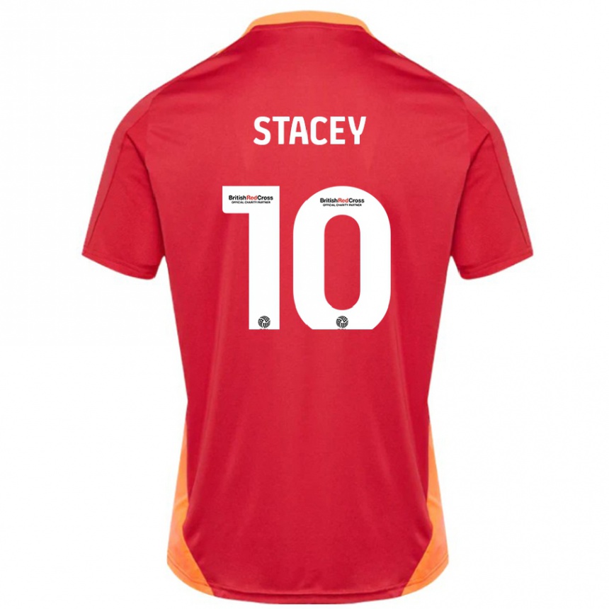 Hombre Fútbol Camiseta Sarah Stacey #10 Azul Blanquecino 2ª Equipación 2024/25 Perú