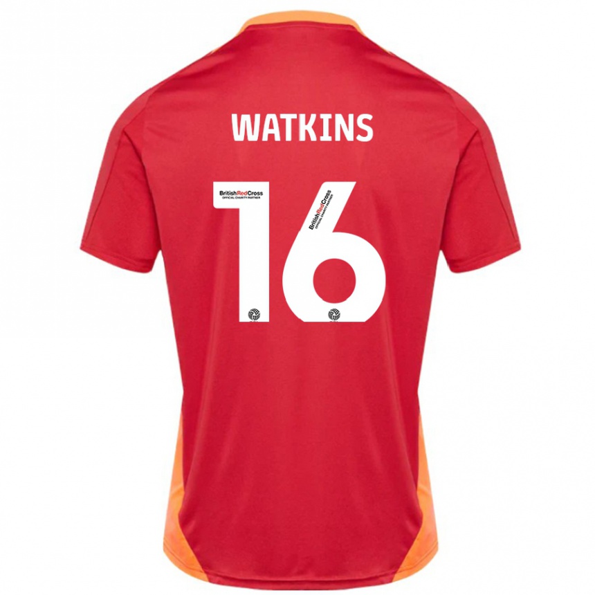 Hombre Fútbol Camiseta Zoe Watkins #16 Azul Blanquecino 2ª Equipación 2024/25 Perú