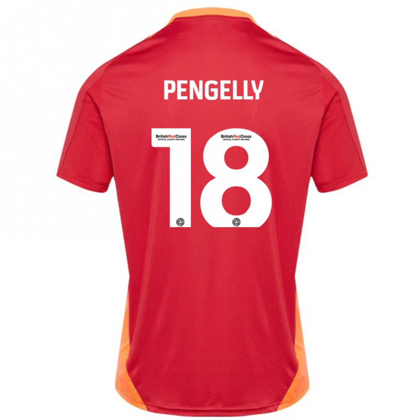 Hombre Fútbol Camiseta Connie Pengelly #18 Azul Blanquecino 2ª Equipación 2024/25 Perú