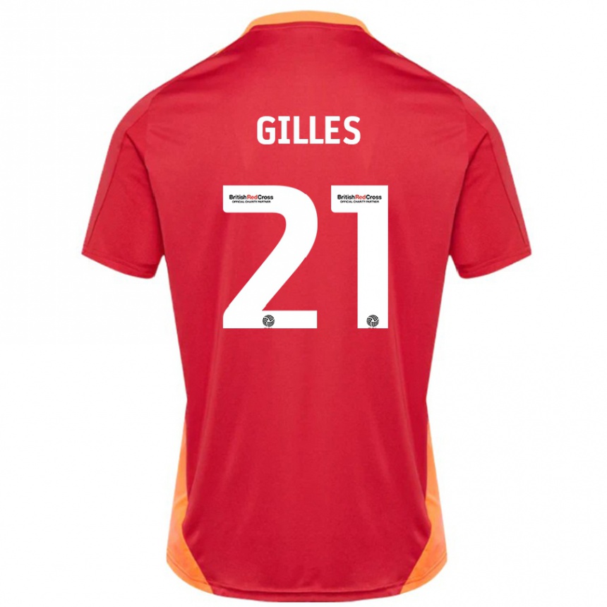 Hombre Fútbol Camiseta Sophie Gilles #21 Azul Blanquecino 2ª Equipación 2024/25 Perú