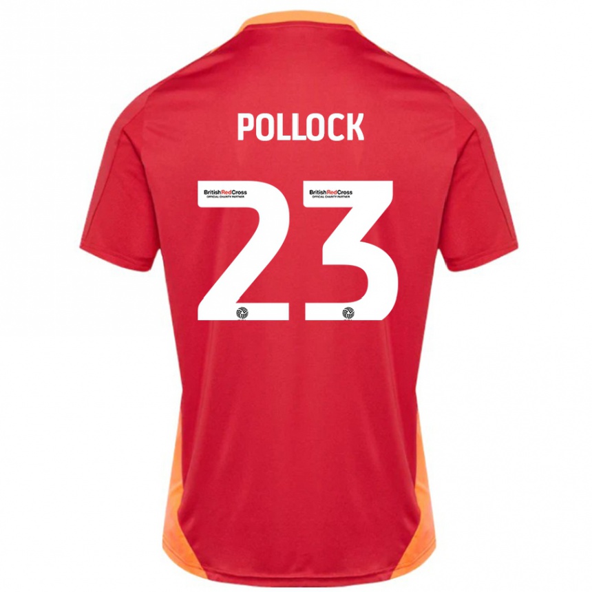 Hombre Fútbol Camiseta Amber Pollock #23 Azul Blanquecino 2ª Equipación 2024/25 Perú