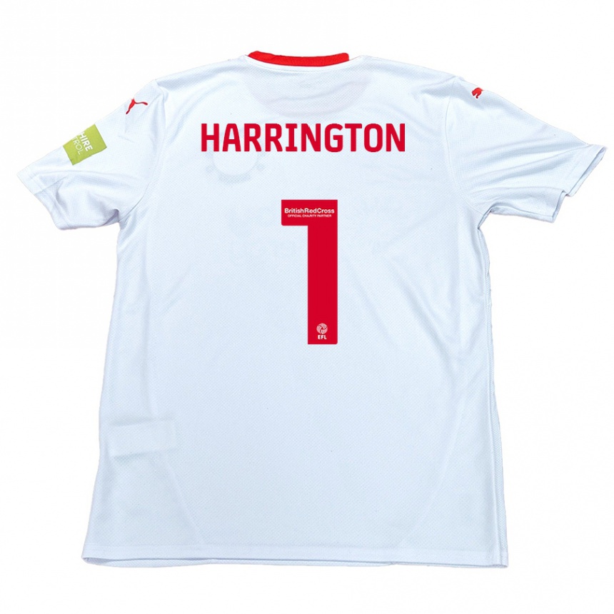 Hombre Fútbol Camiseta David Harrington #1 Blanco 2ª Equipación 2024/25 Perú