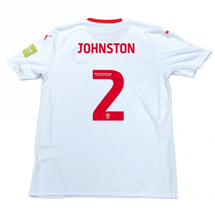 Hombre Fútbol Camiseta Carl Johnston #2 Blanco 2ª Equipación 2024/25 Perú