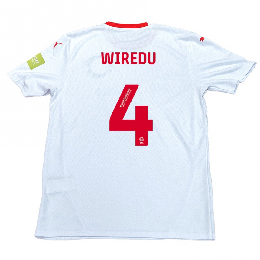 Hombre Fútbol Camiseta Brendan Wiredu #4 Blanco 2ª Equipación 2024/25 Perú