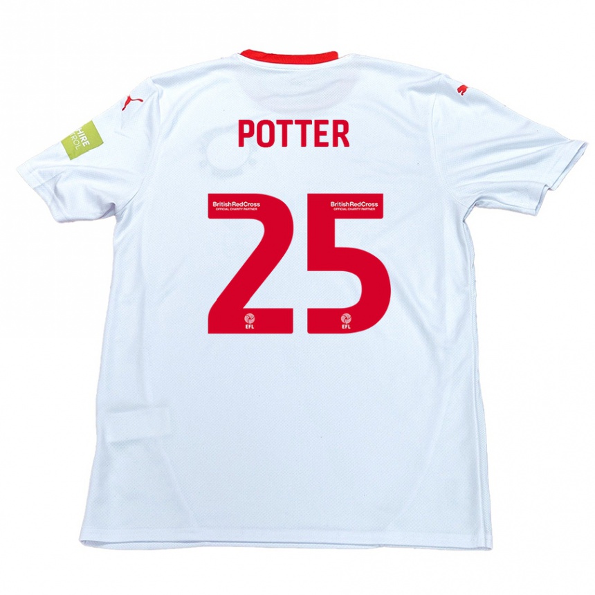 Hombre Fútbol Camiseta Finley Potter #25 Blanco 2ª Equipación 2024/25 Perú