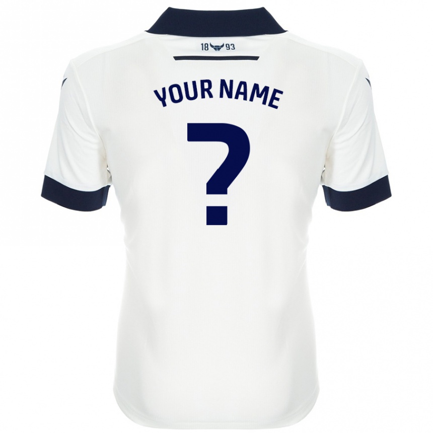 Hombre Fútbol Camiseta Su Nombre #0 Blanco Azul Marino 2ª Equipación 2024/25 Perú